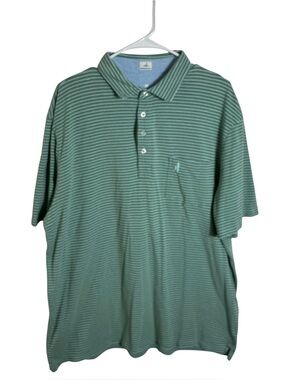 Johnnie O Polo Shirt XXL Green Stripe Short Sleeve Golf Casual